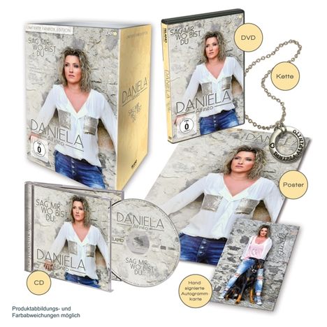 Daniela Alfinito: Sag mir wo bist du (Fanbox), 1 CD, 1 DVD und 1 Merchandise