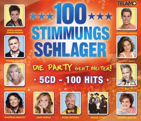 100 Stimmungsschlager - Die Party geht weiter, 5 CDs