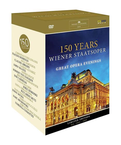 150 Jahre Wiener Staatsoper - Great Opera Evenings (8 legendäre Opernproduktionen), 11 DVDs