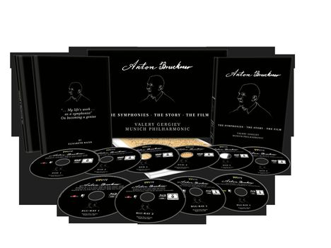 Anton Bruckner (1824-1896): Anton Bruckner - The Symphonies, the Story, the Film, 4 Blu-ray Discs und 6 DVDs