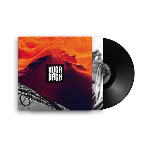 Text: "Musa Dagh." 
Vinylhülle mit abstraktem, rot-orangefarbenen Design und schwarzer Schallplatte.