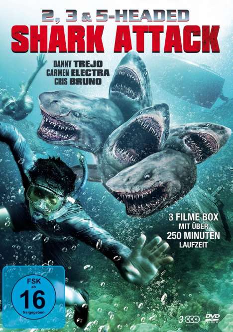 2, 3 &amp; 5 Headed Shark Attack Box (3 DVD-Edition), 3 DVDs