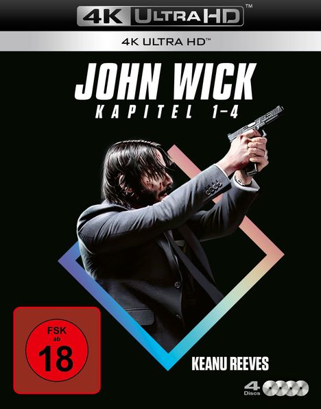 John Wick: Kapitel 1-4 (Ultra HD Blu-ray), 4 Ultra HD Blu-rays