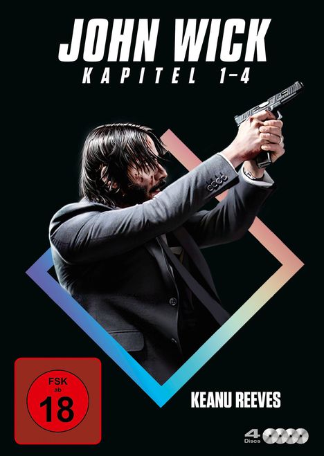 John Wick: Kapitel 1-4, 4 DVDs