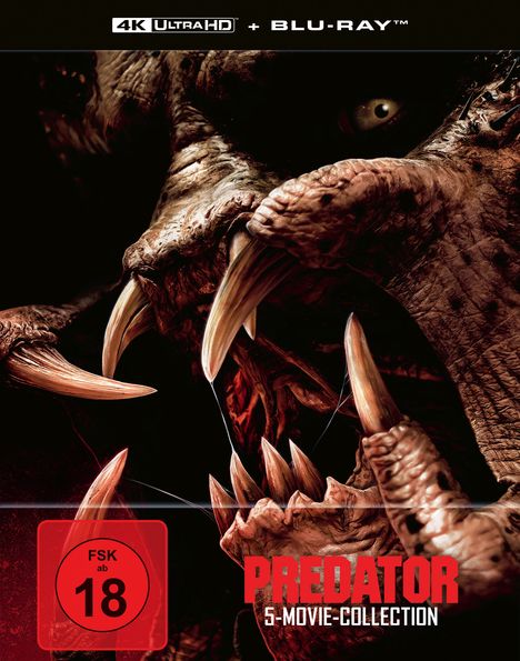 Predator 1-5 Collection (Ultra HD Blu-ray & Blu-ray), 5 Ultra HD Blu-rays und 5 Blu-ray Discs