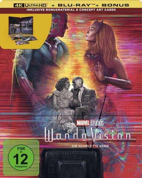 WandaVision (Ultra HD Blu-ray &amp; Blu-ray im Steelbook), 2 Ultra HD Blu-rays und 2 Blu-ray Discs