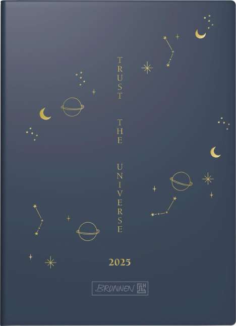 Brunnen 1073112015 Taschenkalender Modell 731 (2025) "Universe"| 2 Seiten = 1 Woche| A6| 144 Seiten| Grafik-Einband| dunkelblau, Buch