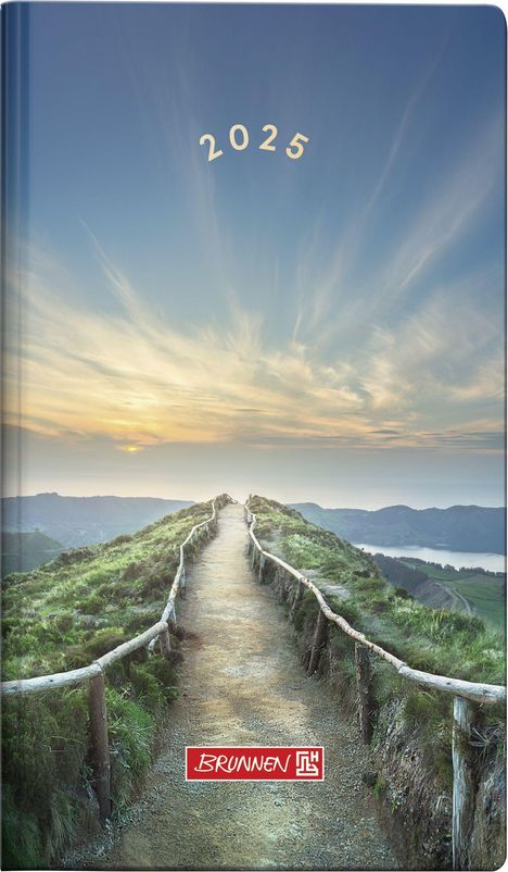 Brunnen 1075615035 Taschenkalender Modell 756 (2025) "Mountain Trail"| 2 Seiten = 1 Woche| A6| 144 Seiten| Grafik-Einband| bunt, Buch