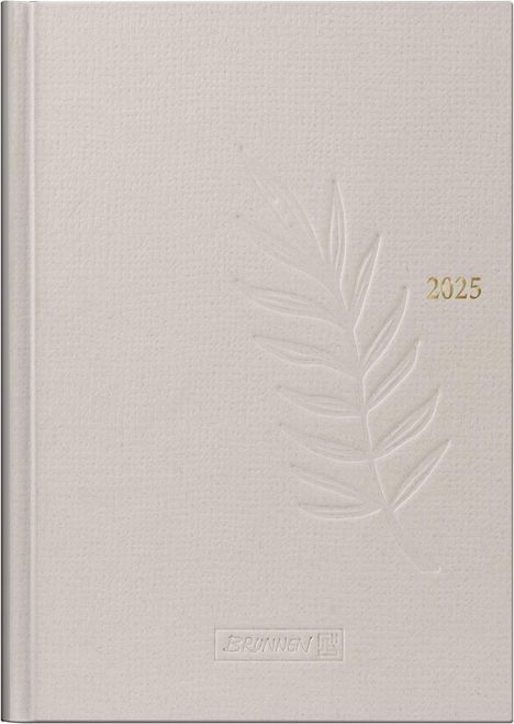 Brunnen 1079667015 Buchkalender Modell 796 (2025)| 2 Seiten = 1 Woche| A5| 128 Seiten| Naturkarton| hanf, Buch
