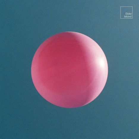 Text: "Elder Island". Eine Illustration zeigt eine große, schwebende rosa Kugel vor blauem Hintergrund.