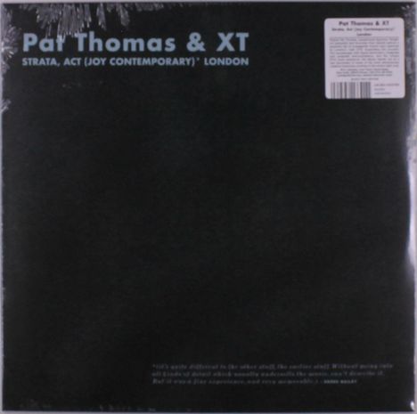 Text: "Pat Thomas & XT, STRATA, ACT (JOY CONTEMPORARY) LONDON." Schwarzer Hintergrund.