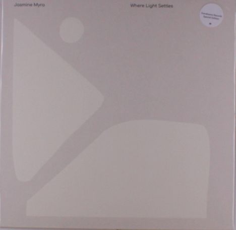 "Jasmine Myra Where Light Settles" steht links und oben. Eine minimalistische Grafik mit geometrischen Formen ist sichtbar.