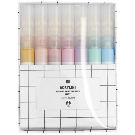 Acrylini Marker Set Pastel Colours, 7 Farben, Diverse