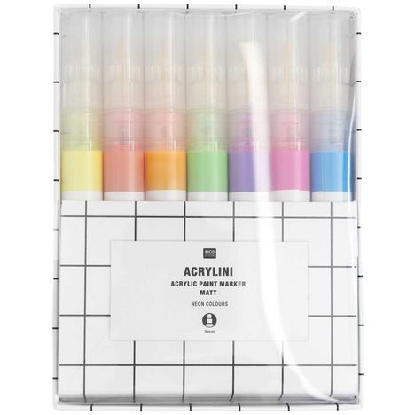 Acrylini Marker Set Neon Colours, 7 Farben, Diverse