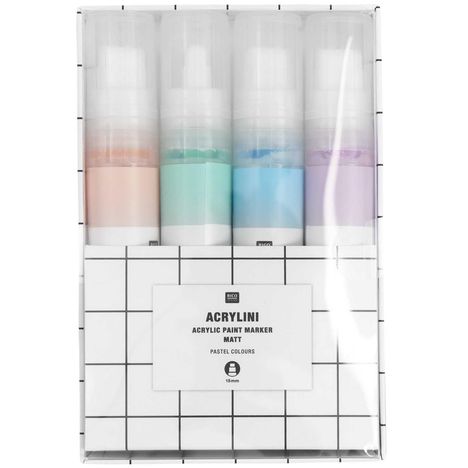 Acrylini Marker XL Set Pastel Colours, 4 Farben, Diverse
