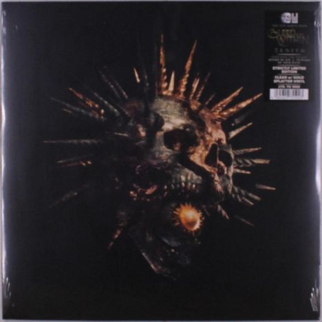 "Studioalbum", "LIMITED NOV 22 DEC 6". Verzierte Totenköpfe mit spitzen, goldenen Stacheln auf schwarzem Hintergrund.