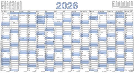 Plakatkalender 15 Mon 2026 - 140x77 - 5 Stk. gerollt - Jahresplaner - Wandplaner - 917-0015-1, Kalender