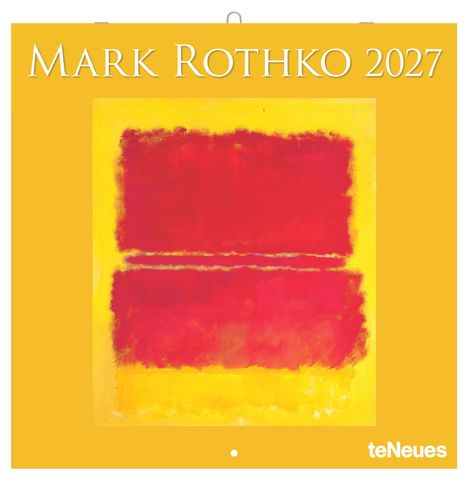 Oben steht "Mark Rothko 2027", unten "teNeues". Abstraktes Gemälde mit roten und gelben Rechtecken.