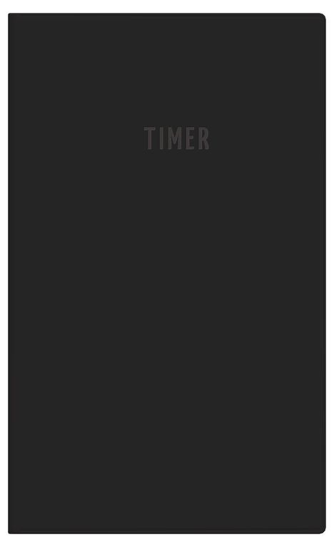 Der Text "TIMER" steht in der Mitte eines schlichten schwarzen Covers.