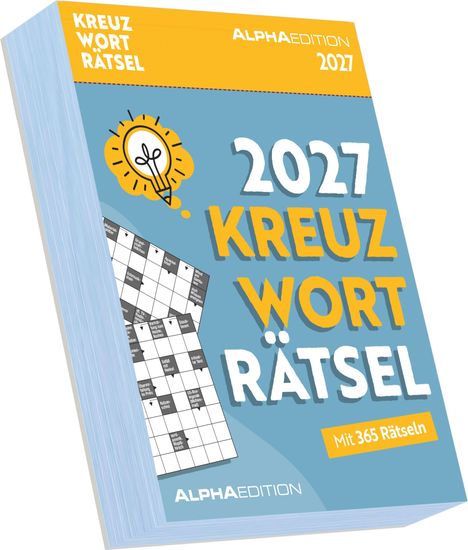 Auf einem hellblauen Hintergrund steht in großen Buchstaben: "2027 KREUZWORTRÄTSEL". Ein Kreuzworträtsel ist abgebildet.