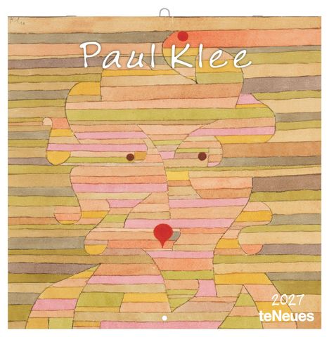 "Paul Klee", "2027", "teNeues". Illustration mit bunten, wellenförmigen Linien, die ein abstraktes Gesicht bilden.