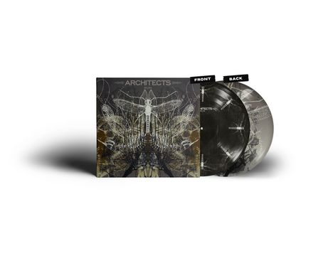 ARCHITECTS, RUIN; Insektenillustration auf Vinylhülle und Schallplatten, komplexe Linien und Strukturen.