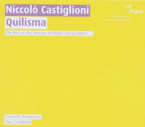 Niccolo Castiglioni (1932-1996): Kammermusik, CD