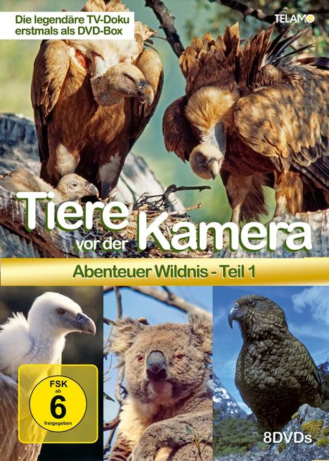 Tiere vor der Kamera - Abenteuer Wildnis Teil 1, 8 DVDs