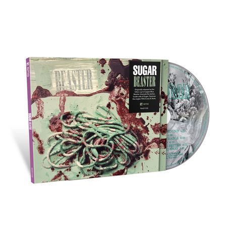 CD-Cover mit dunklem Seil vor grüner, blutbefleckter Fläche. Texte: "BEASTER", "SUGAR", "BEASTER", Trackliste auf CD.