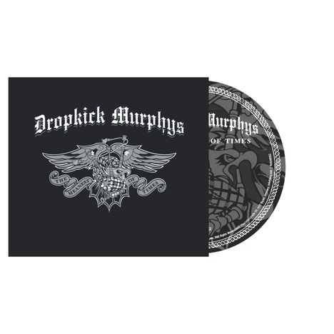 „Dropkick Murphys“, „The Meanest of Times“. Illustration eines Adlers mit Schild und keltischem Knoten.