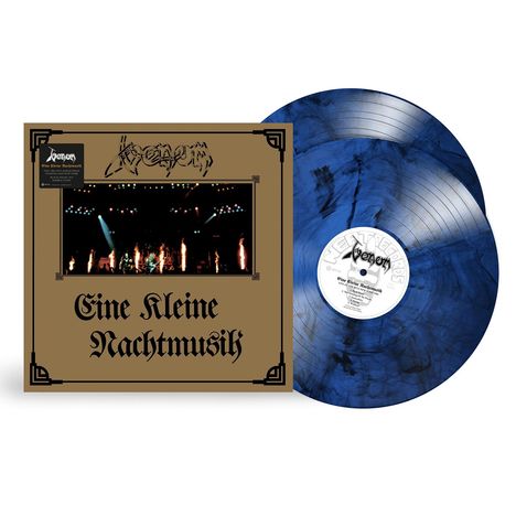 Cover mit Text "Eine Kleine Nachtmusik", Live-Konzertfoto, blau-marmorierte Vinyl-Schallplatte.