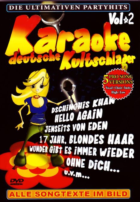 Deutsche Kultschlager Karaoke Vol. 2, DVD