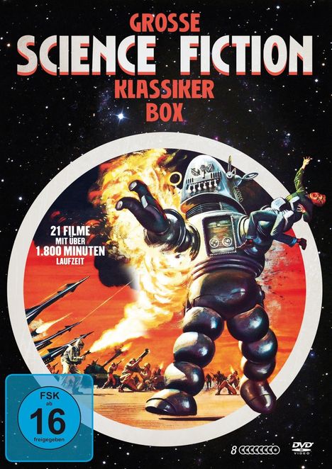 Große Science Fiction Klassiker Box (21 Filme auf 8 DVDs), 8 DVDs