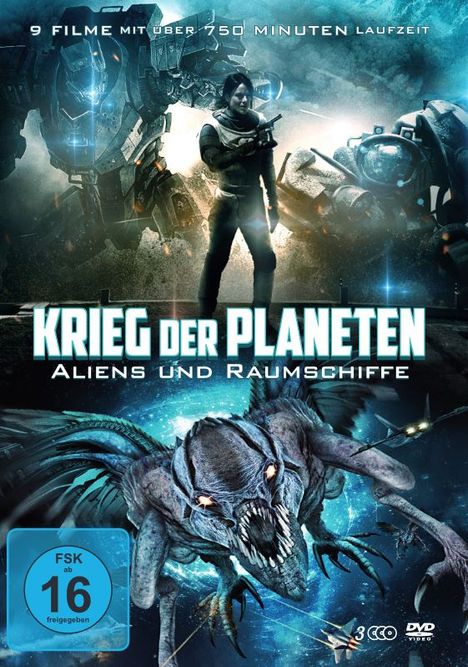 Krieg der Planeten - Aliens und Raumschiffe (9 Filme auf 3 DVDs), 3 DVDs