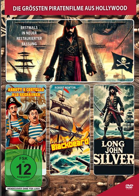 Die grössten Piratenfilme aus Hollywood, 3 DVDs