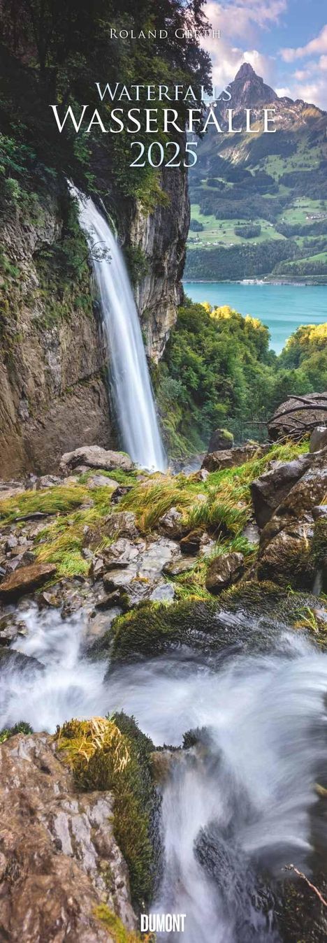 Wasserfälle 2025 - Foto-Kalender - King-Size - 34x98 - Waterfalls - Natur, Kalender