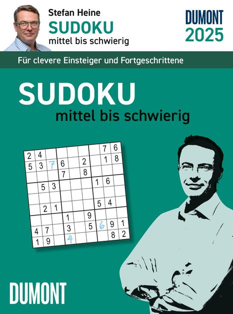 Stefan Heine: Stefan Heine Sudoku mittel bis schwierig 2025 - Tagesabreißkalender -11,8x15,9 - Rätselkalender - Knobelkalender, Kalender