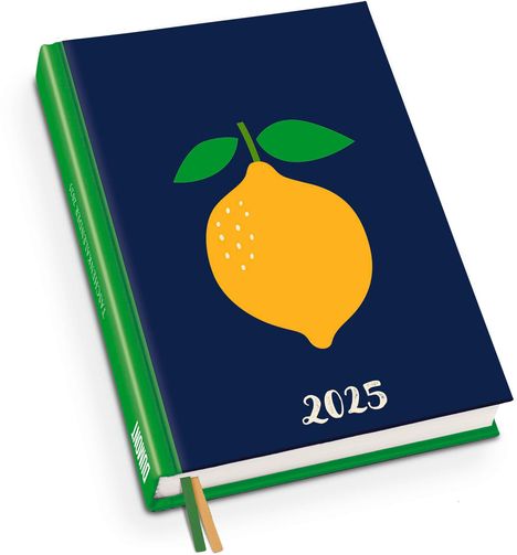 Zitrone 2025 - Doodle Art Taschenkalender - Terminplaner mit Wochenkalendarium - Format 11,3 x 16,3 cm, Kalender