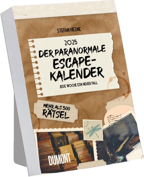 DUMONT - Stefan Heine: Der paranormale Escape-Kalender 2025 Abreißkalender, 14,8x21cm, Rätselkalender mit vielen Aufgaben und gehemnisvollen Geschichten, bester Denksport, zum Aufstellen und Aufhängen, Kalender