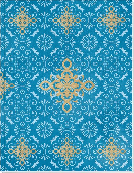 Der Zauber Indiens Großes Notizheft (A5) Motiv Blaues Ornament, Diverse