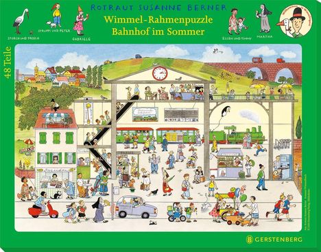 Rotraut Susanne Berner: Wimmel-Rahmenpuzzle Sommer Motiv Bahnhof, Diverse