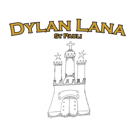 Text: "Dylan Lana, St Pauli". Illustration: Gezeichnete Burg mit drei Türmen und zwei Sternen.