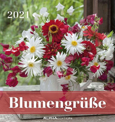Blumengrüße 2021 - Postkartenkalender, Kalender