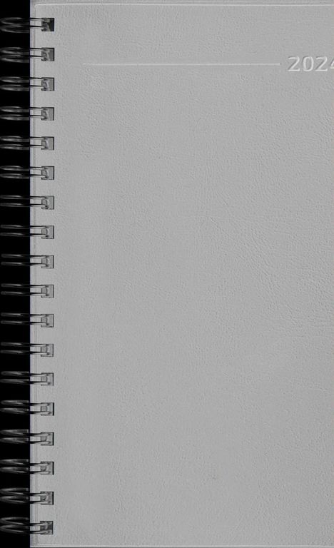Slimtimer Ringbuch PVC schwarz 2024 - Taschen-Kalender 9x15,, Buch
