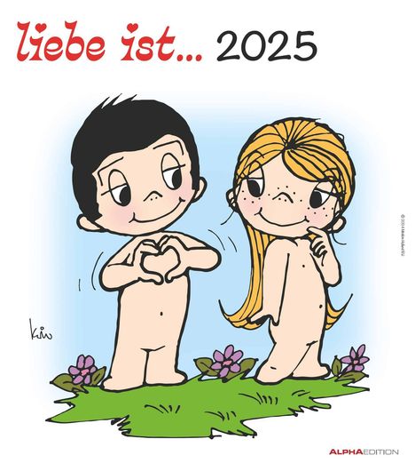 Liebe ist... 2025 - Wand-Kalender - 30x34 - Illustrationen - Paar, Kalender