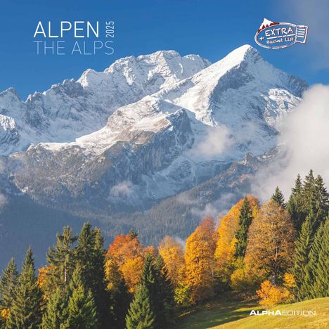 Alpen 2025 - Broschürenkalender 30x30 cm (30x60 geöffnet) - Kalender mit Platz für Notizen - The Alps - Bildkalender - Wandplaner - Naturkalender, Kalender