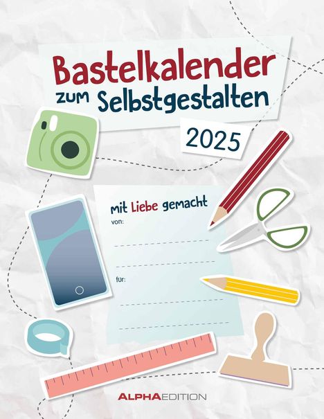 Do-it Yourself weiß 2025 - Wandkalender - Bastelkalender - DIY-Kalender - 24x31, Kalender