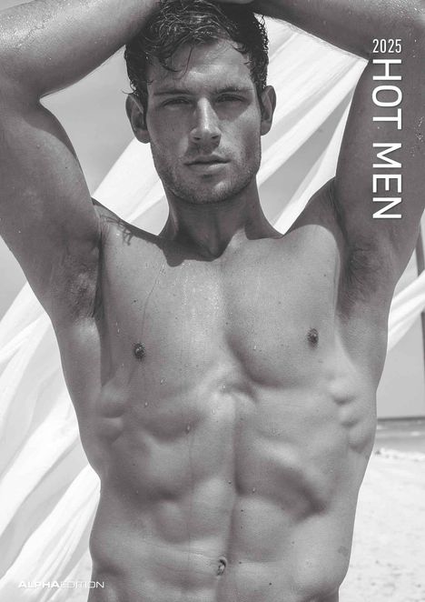 Hot Men 2025 - Bildkalender 29,7x42 cm - Männer - erotischer Kalender - hochwertiger Erotikkalender - schwarz-weiß - Wandplaner - Wandkalender, Kalender