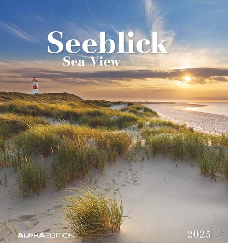 Seeblick 2025 - Postkartenkalender 16x17 cm - Sea View - zum Aufstellen oder Aufhängen - Monatskalendarium - Gadget - Mitbringsel - Alpha Edition, Kalender