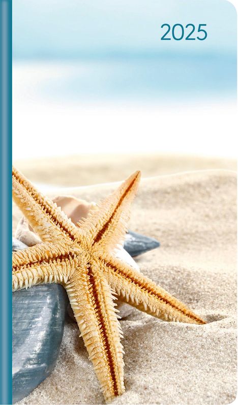 Ladytimer Slim Sea Star 2025 - Taschen-Kalender 9x15,6 cm - Seestern - Weekly - 128 Seiten - Notiz-Buch - Alpha Edition, Buch